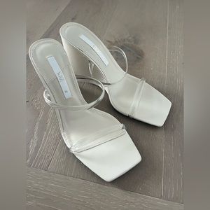 Zara Vinyl Wedge Sandals Off White - 38